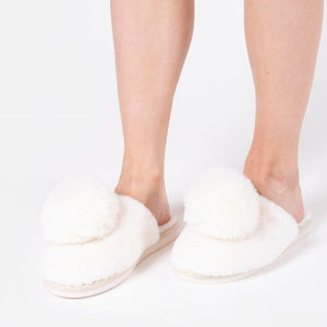 Pretty You London Danni Pom Pom Mule Slippers