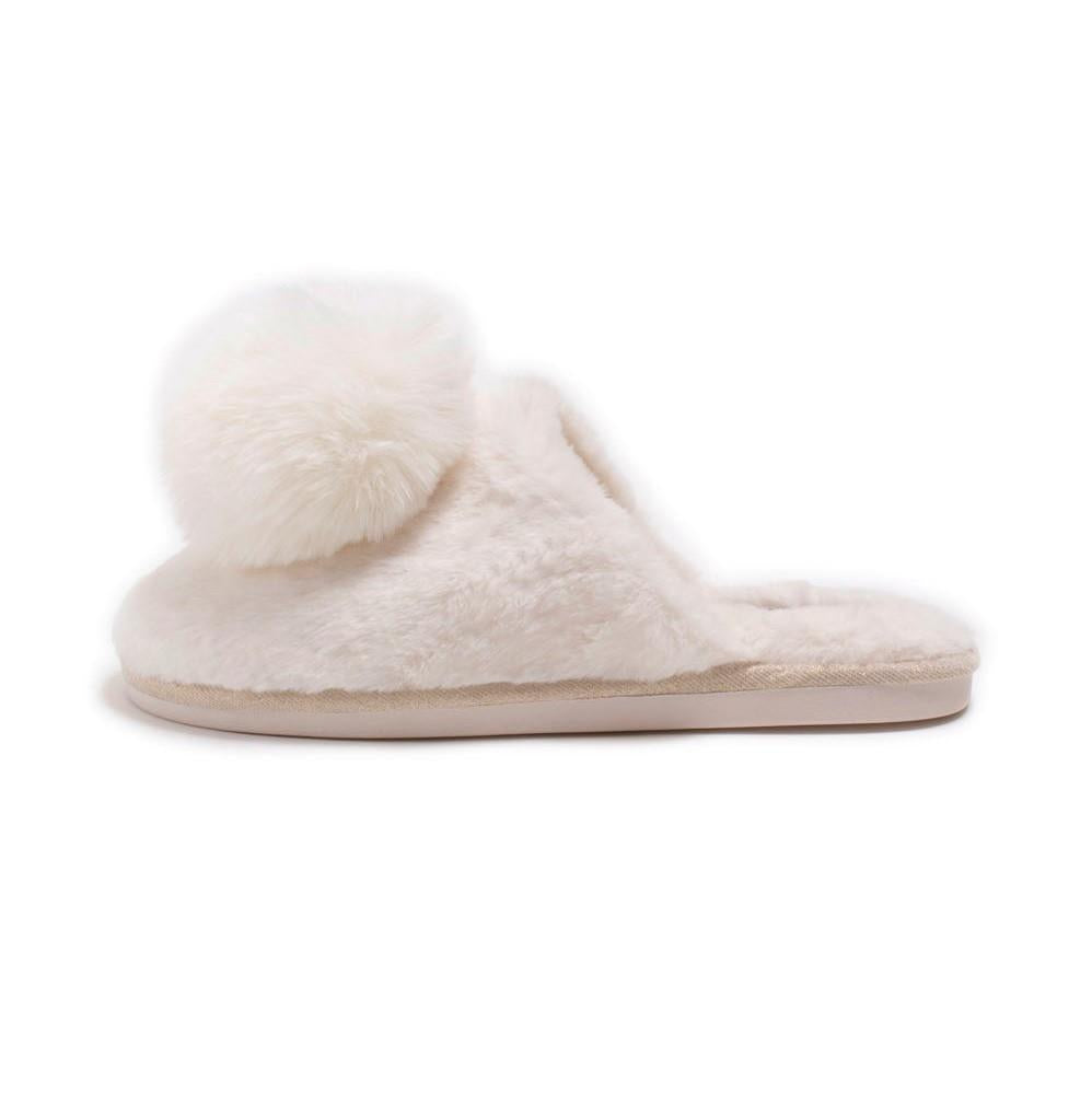 Pretty You London Danni Pom Pom Mule Slippers