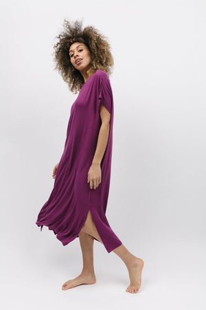 Magenta Jersey Long Nightdress