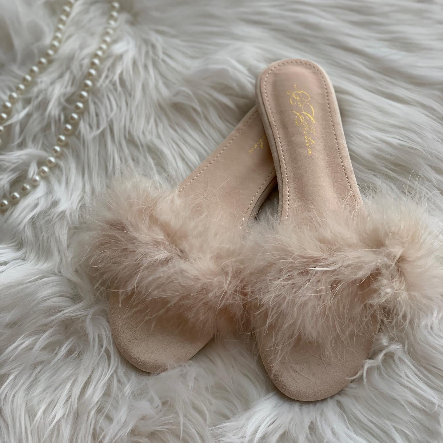 Rya Feathered Slippers